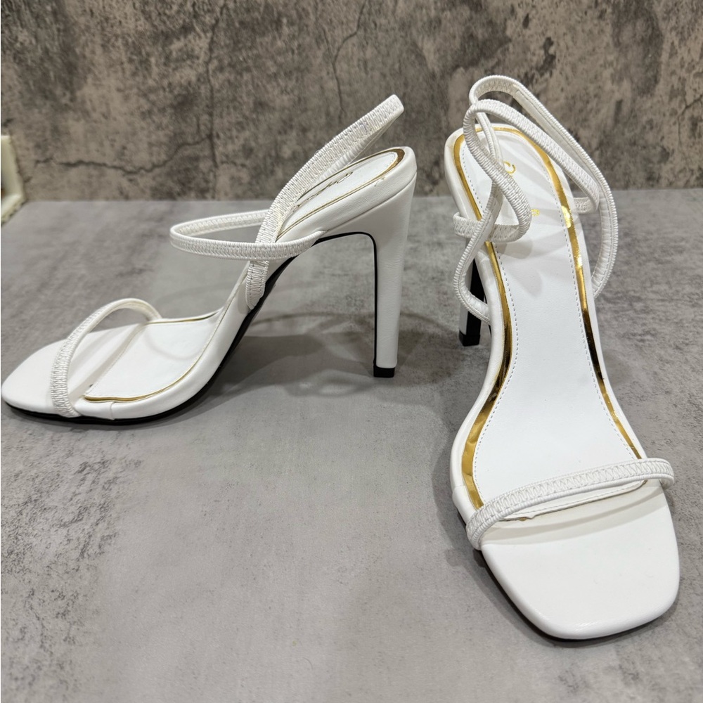 Elegant White Strappy Heels